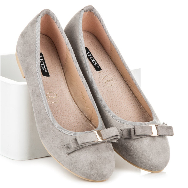 Vices Ballerine in camoscio grigio 1