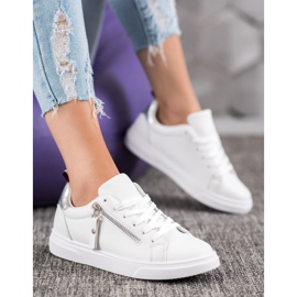 SHELOVET Scarpe sportive con cerniera decorativa bianco 1