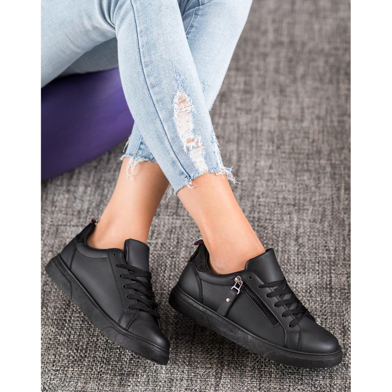SHELOVET Scarpe sportive con cerniera decorativa nero 1