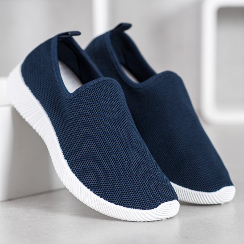 SHELOVET Scarpe sportive slip-on blu 2