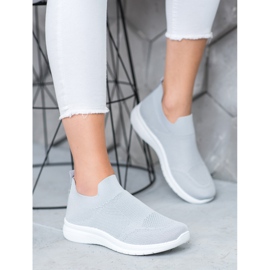 SHELOVET Scarpe da ginnastica senza lacci grigio 1