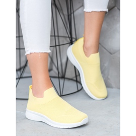 SHELOVET Scarpe da ginnastica senza lacci giallo 1