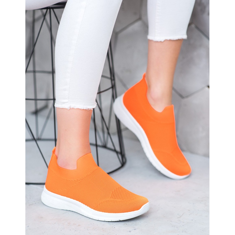SHELOVET Scarpe da ginnastica senza lacci arancia 1