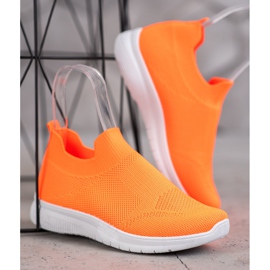 SHELOVET Scarpe da ginnastica senza lacci arancia 2
