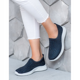 Super Mode Scarpe sportive con cristalli blu 1
