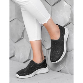 Super Mode Scarpe sportive con cristalli nero 1