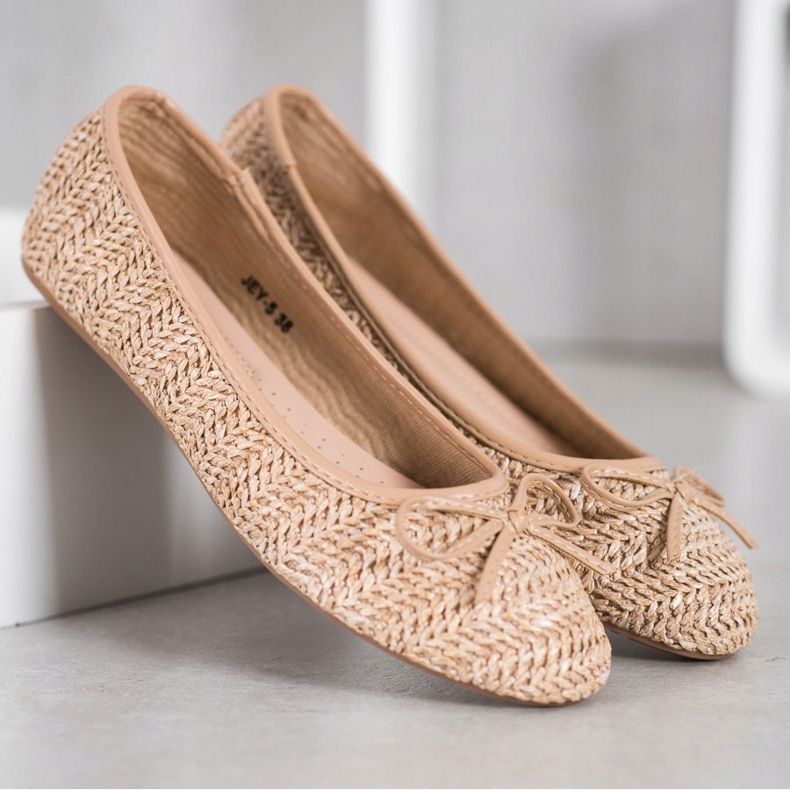 SHELOVET Ballerina Intrecciata Con Fiocco beige 2