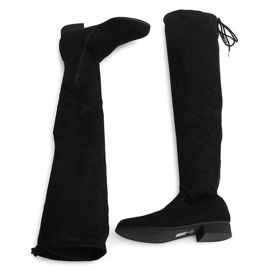Stivali Alti Scamosciati Lycra 3037 Nero bianco 1
