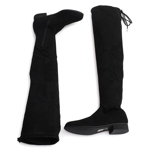 Stivali Alti Scamosciati Lycra 3037 Nero bianca 1