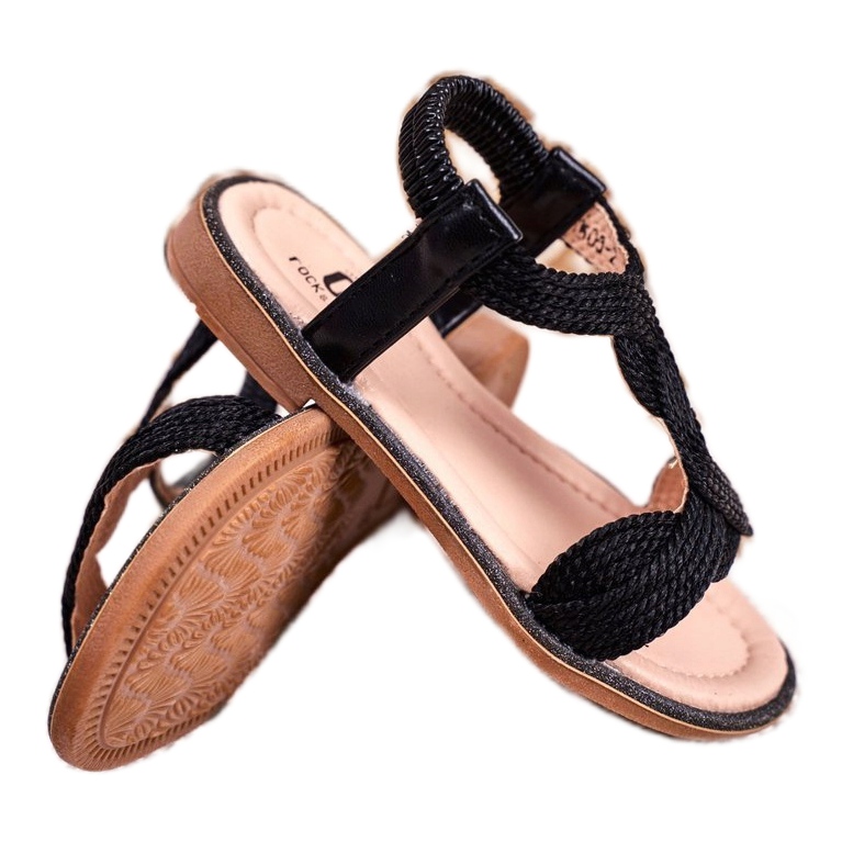 FRROCK Sandali Lamado Neri per Bambini nero 3