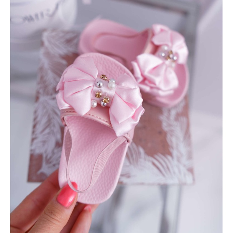 FRROCK Ciabatte Bambina Fiocco Rosa Perla Senari giallo 2