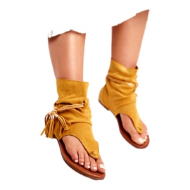 SEA Sandali Donna Infradito Con Gambo Giallo SL1011 Madrit 1