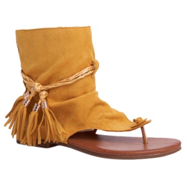 SEA Sandali Donna Infradito Con Gambo Giallo SL1011 Madrit 3