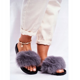 PS1 Ciabatte da Donna con Pelliccia Grigio Belmondo 1