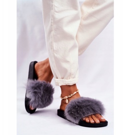 PS1 Ciabatte da Donna con Pelliccia Grigio Belmondo 2
