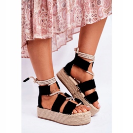 PS1 Espadrillas da donna sulla piattaforma in lino nero indiano 2