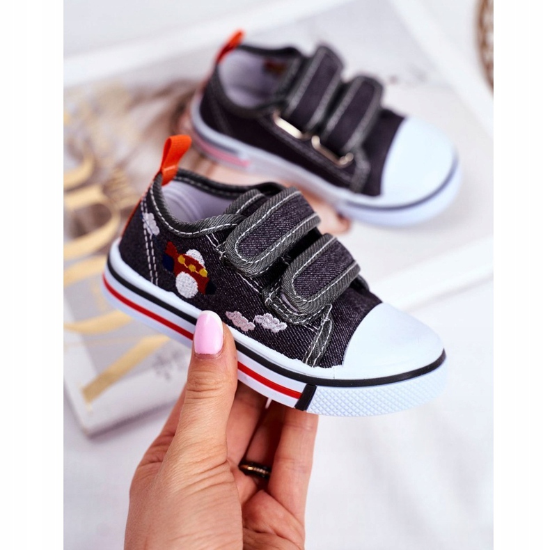 PL1 Sneakers Bambini Grigie Nimalo Velcro grigio 1