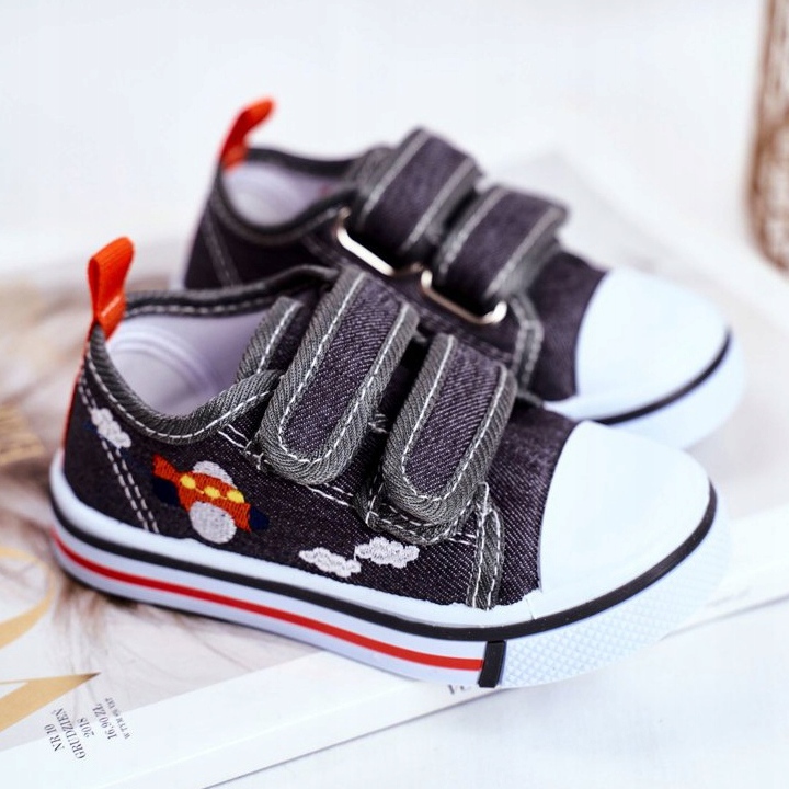 PL1 Sneakers Bambini Grigie Nimalo Velcro grigio 2