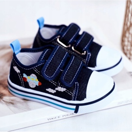 PL1 Sneakers per bambini Nimalo blu navy con velcro 2