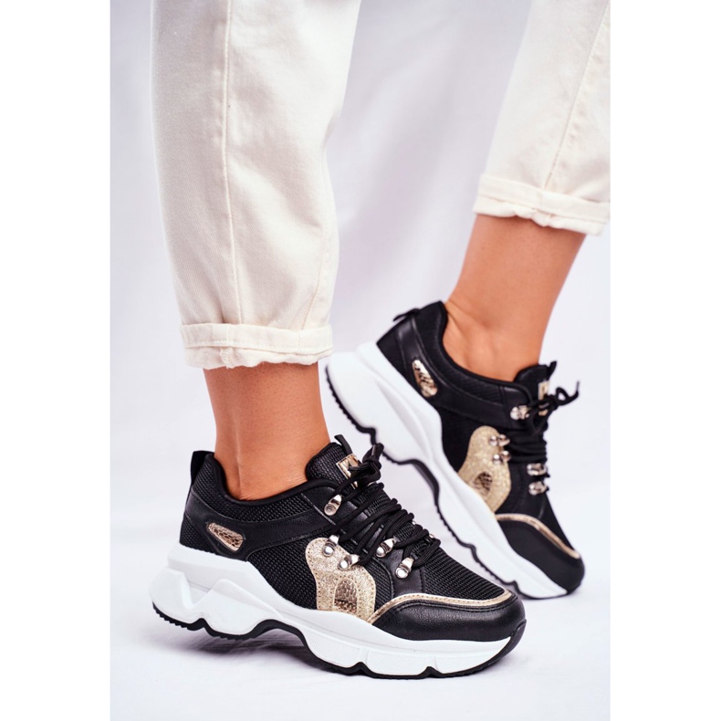 SEA Scarpe Sportive Donna Nere Oro Pechino nero giallo 2