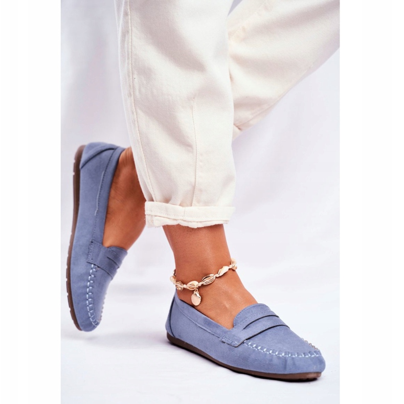PS1 Mocassini Donna Panno Blu Panay 2