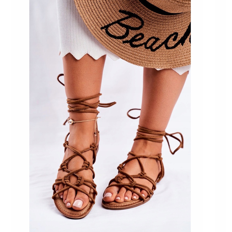 PS1 Sandali da donna allacciati Camel Negros marrone 2