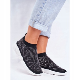 PS1 Scarpe Sportive Slip-On da donna Nere con Cubic Zirconia Milodin nero 1