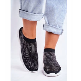 PS1 Scarpe Sportive Slip-On da donna Nere con Cubic Zirconia Milodin nero 2