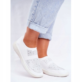 PS1 Scarpe Sportive Slip-On da Donna Bianche con Sidonim Cubic Zirconia bianco 1