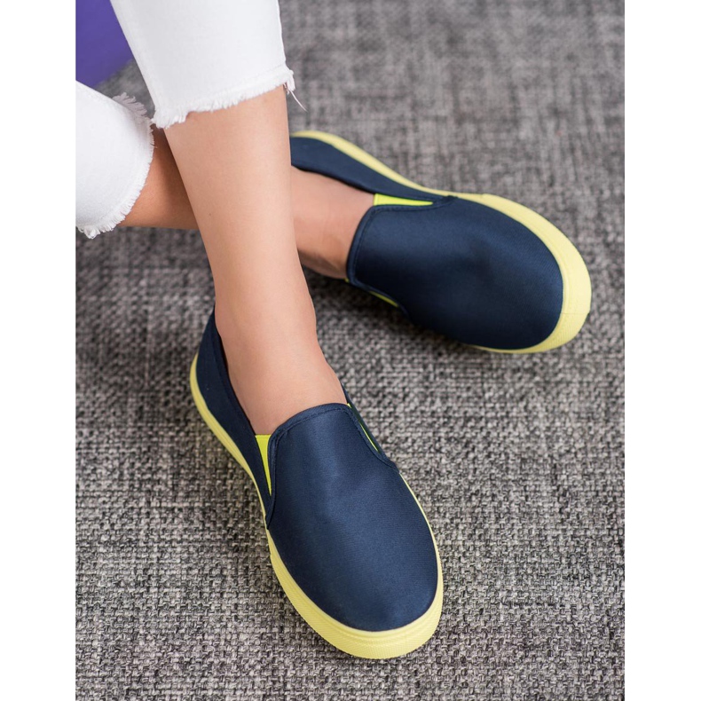 Bona Slip On Con Suola Neon blu navy 1