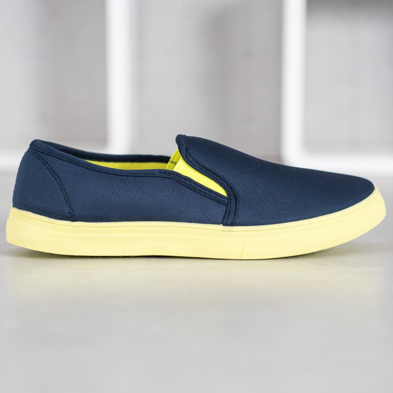 Bona Slip On Con Suola Neon blu navy 2
