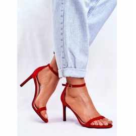 PS1 Sandali Donna Con Tacco Classico Rosso Basiliano 1
