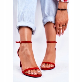 PS1 Sandali Donna Con Tacco Classico Rosso Basiliano 2