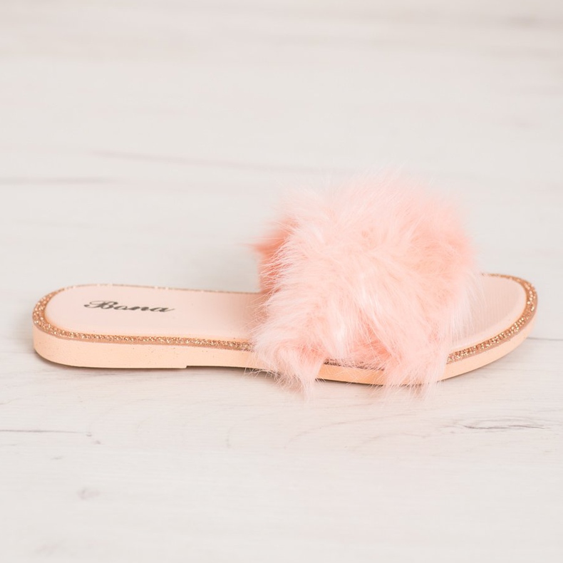 Bona Pantofole Alla Moda Con Pelliccia multicolore arancia 2