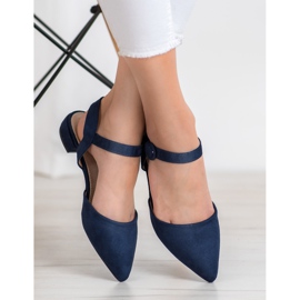 Goodin Décolleté blu navy con tacco a vista 1