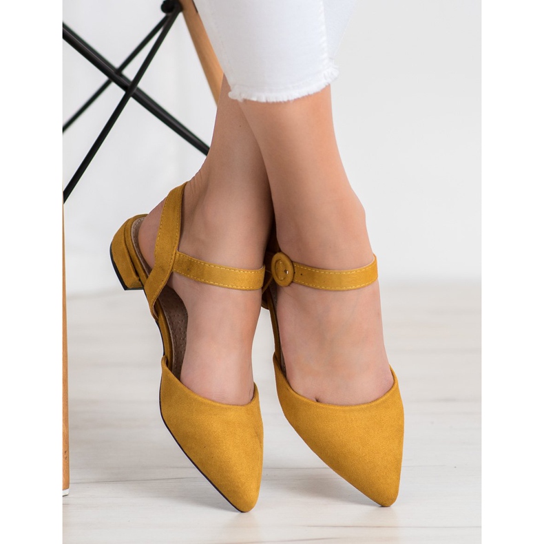 Goodin Décolleté senape con tacco aperto giallo 1