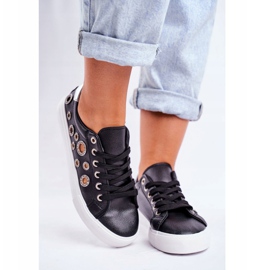 PS1 Sneakers Donna Con Fori e Cubic Zirconia Nere Roxas nero grigio 2