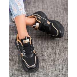 SHELOVET Sneakers Nere Con Inserti Dorati nero giallo 2