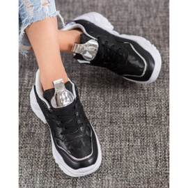 SHELOVET Sneakers in ecopelle nero grigio 1