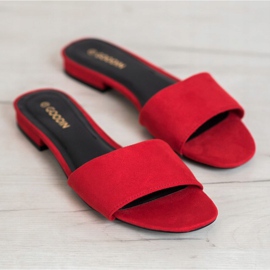 Goodin Infradito su un tacco piatto rosso 2