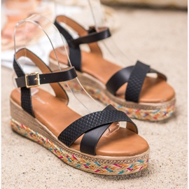 Small Swan Sandali alla moda con ecopelle nero 2