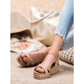 Small Swan Sandali alla moda con ecopelle marrone 2