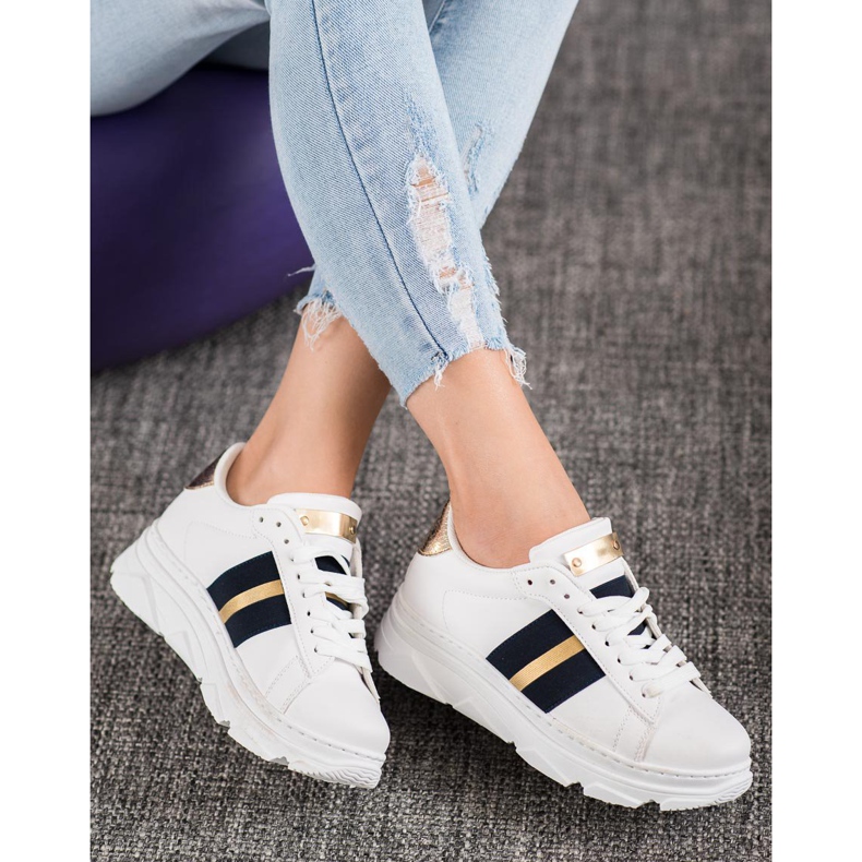 Weide Scarpe Da Ginnastica Sulla Piattaforma bianca nero giallo 1