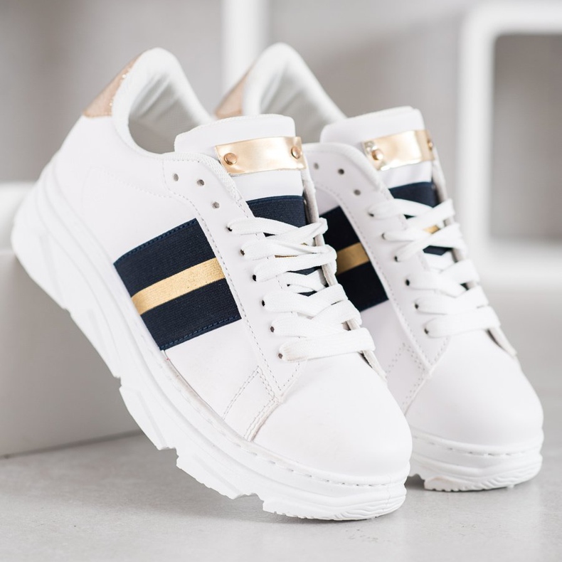 Weide Scarpe Da Ginnastica Sulla Piattaforma bianco nero giallo 2