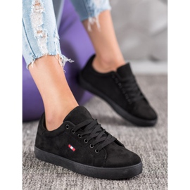 SHELOVET Scarpe sportive in pelle scamosciata nero 1