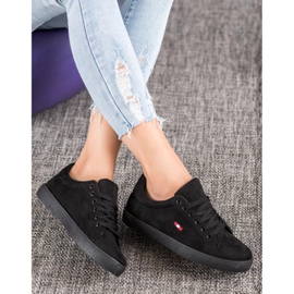 SHELOVET Scarpe sportive in pelle scamosciata nero 2