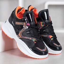 Weide Scarpe da ginnastica alla moda nero arancia 1