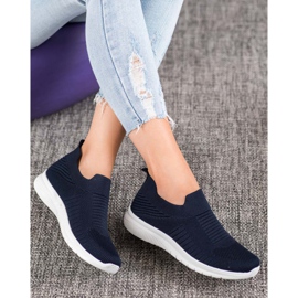 SHELOVET Scarpe Slip-On in tessuto blu navy 1