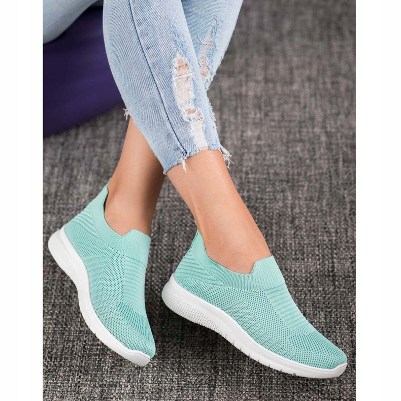 SHELOVET Scarpe Slip-On in tessuto multicolore verde 2