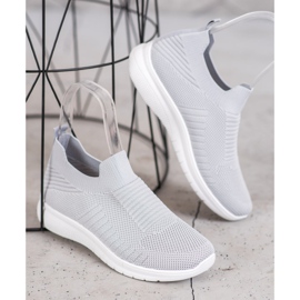 SHELOVET Scarpe Slip-On in tessuto grigio 1
